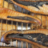 Fine Kettle marinated fish coming from oven