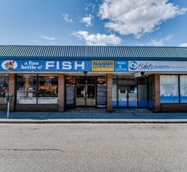 Fine Kettle o Fish sign above store entrance