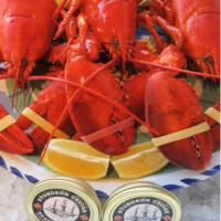 Fine Kettle platter of cooked lobster with caviar